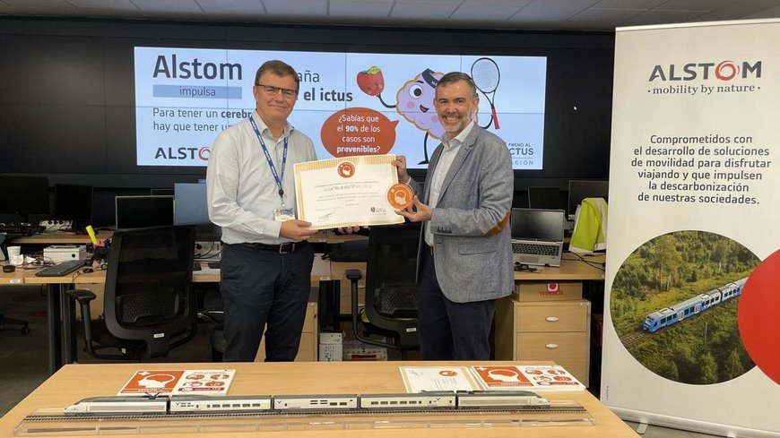 La unidad de mantenimiento de Alstom España recibe la certificación de “Espacio Cerebroprotegido” de la Fundación Freno al Ictus